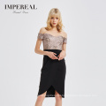 New arrival sexy off-shoulder sequined pencil casual women dress summer dresses